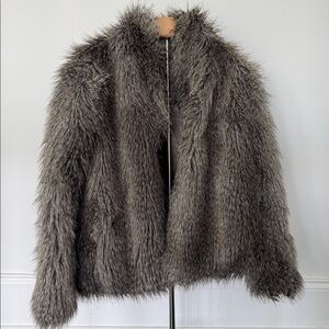 Gray Faux Fur Jacket